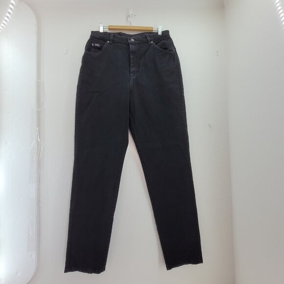 Vtg Lee Riders Jeans Womens 16 TALL Black High Rise Mom Stretch Heavyweight EUC - Picture 2 of 13